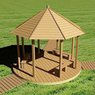 İyi bir fiyat. Arka bahçe WPC Gazebo ahşap plastik kompozit WPC Pavilion 10x10 feet çevrimiçi